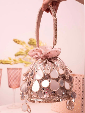 Shesh Mehal Potli(pink)- Styled by Merram