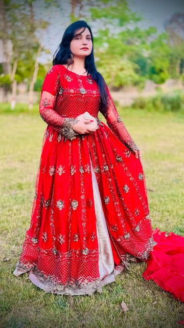 Open frock with Lehanga