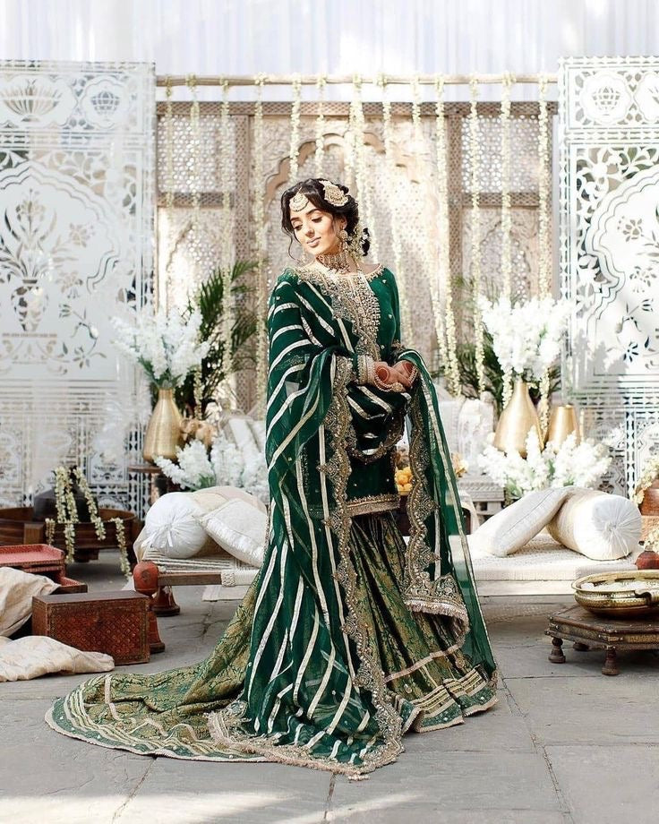 Stylish Green Dress for Mehndi Function and Events Stylish Green Dress for Mehndi Function and Events