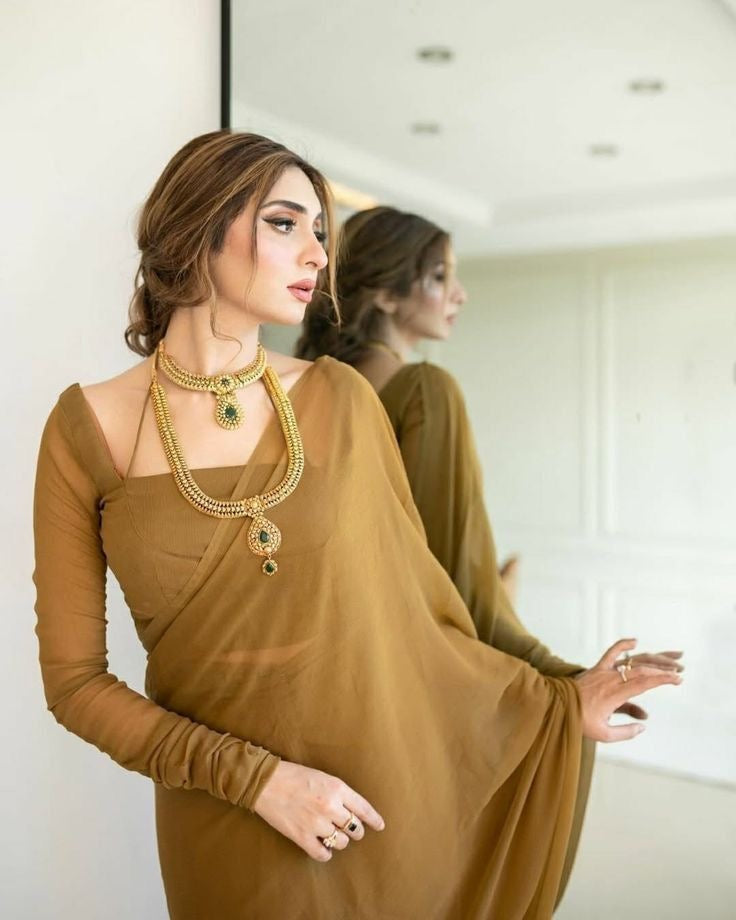 Chiffon Saree - Styled by Merram