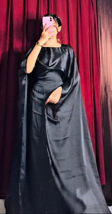 Luxury Elegant Silk Cape Gown for Special Evenings