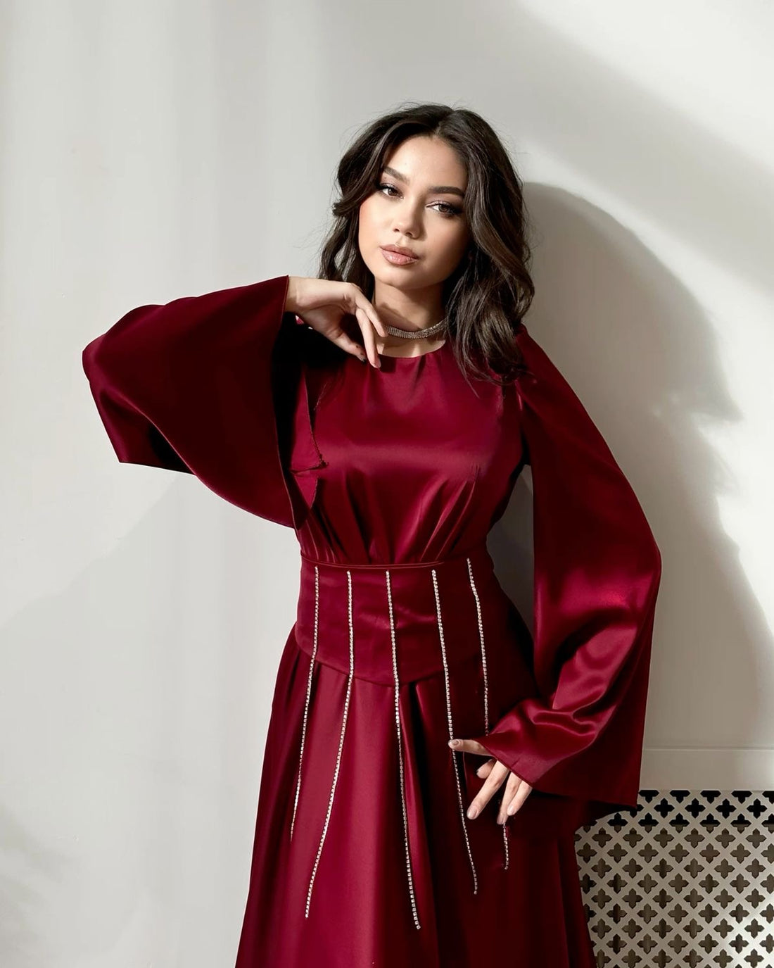 long red frock style gown for wedding/party