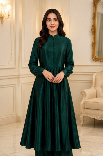 Elegant Green Anarkali Frock for Women – Stylish Look