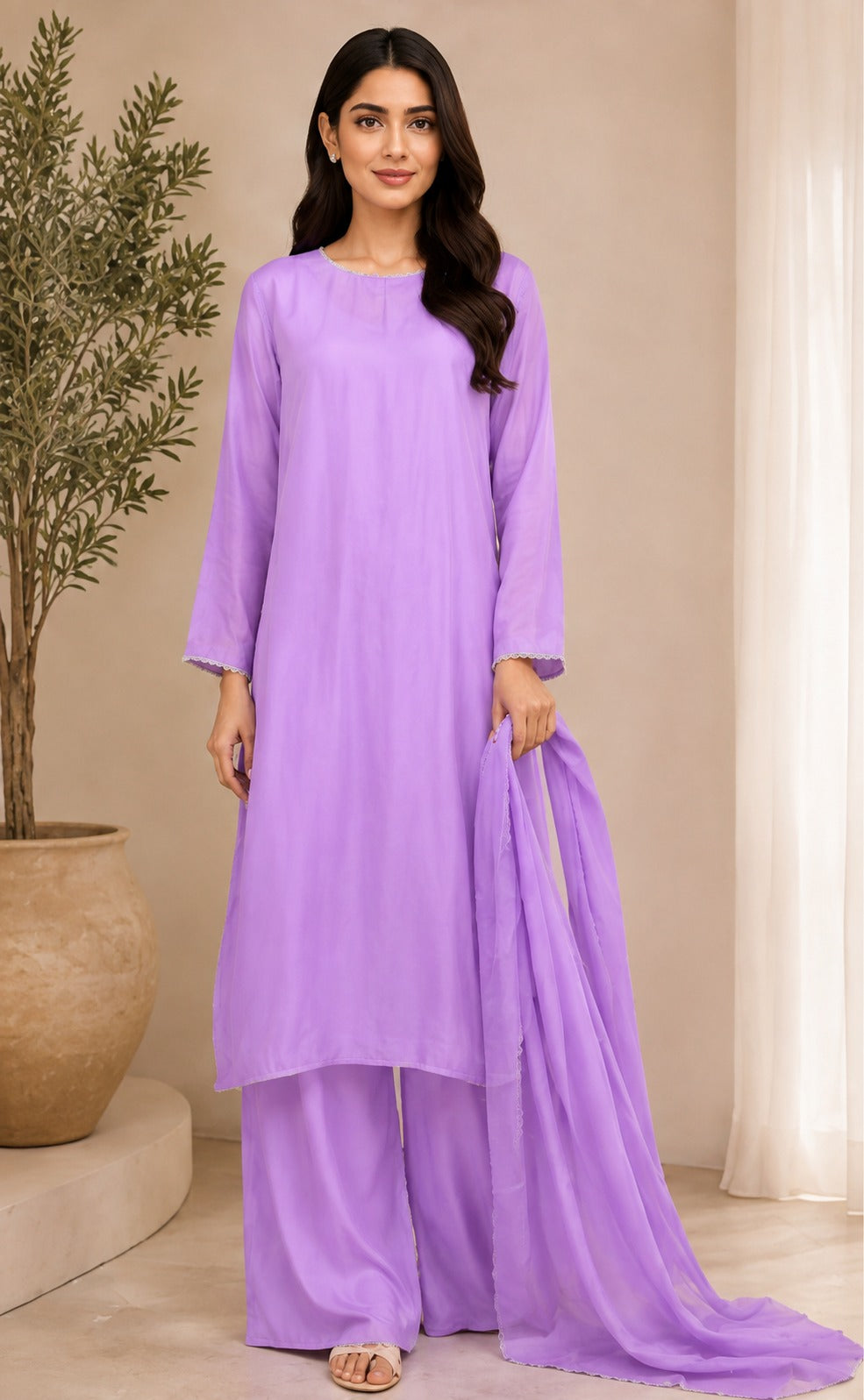 Elegant Lavender Color Dress for Women – Trendy Style