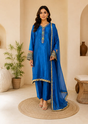 Elegant Teal Blue Dress for Women – Stylish Look