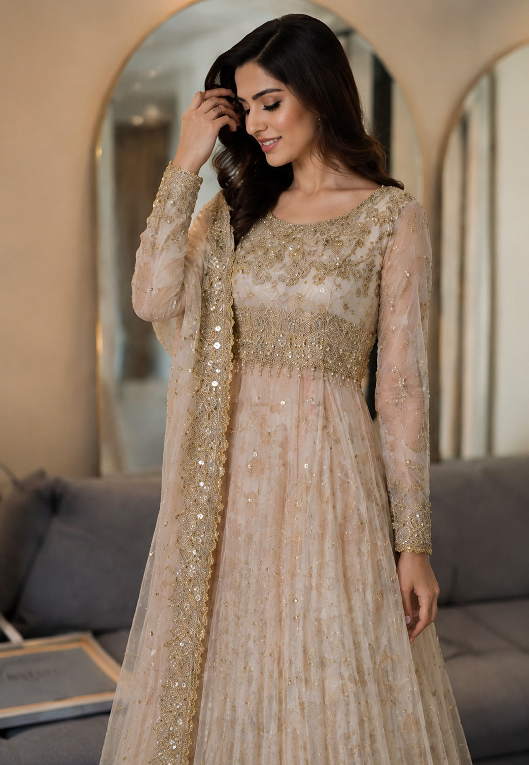 Elegant White Pakistani Bridal Dress Collection