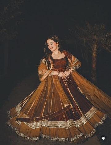 Velvet Flarred Long Frock