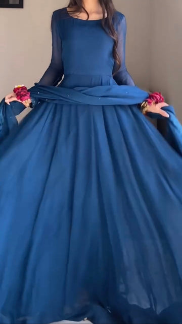 Blue Anarkali frock