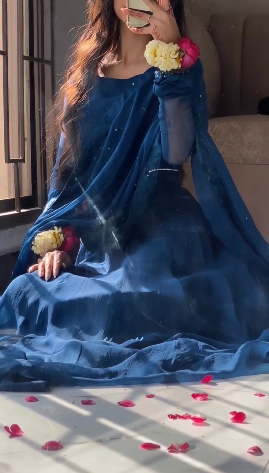 Blue Anarkali frock