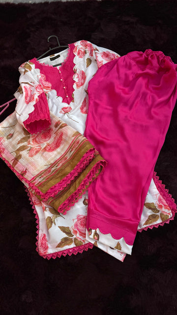 Elegant Pink and White Dress for Women – Stylish Look