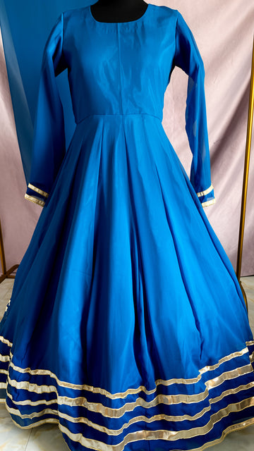 Blue Anarkali frock for girls and women