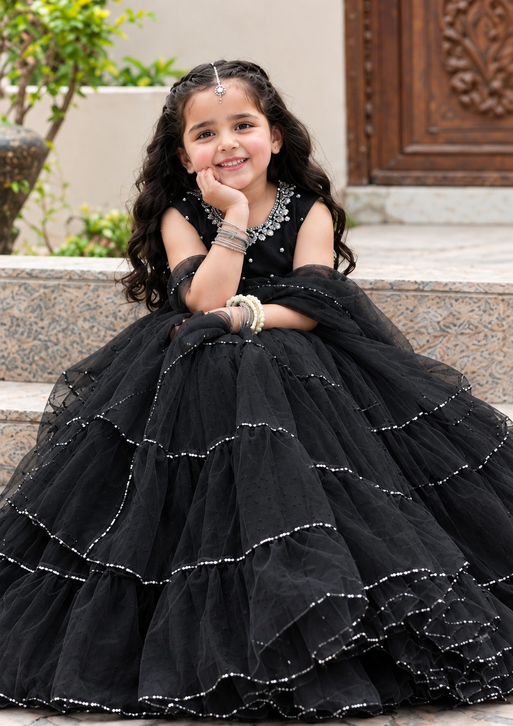 Kids Lehenga Choli with Crush Dupatta | Styled By Merram