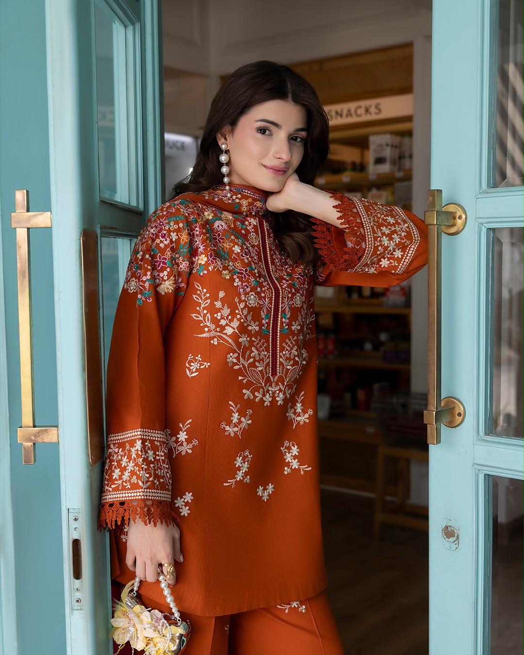 Rust Orange 3 Piece Suit for Women