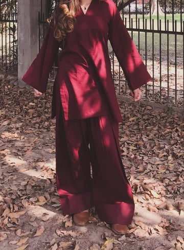 Maroon Farshi shalwar set