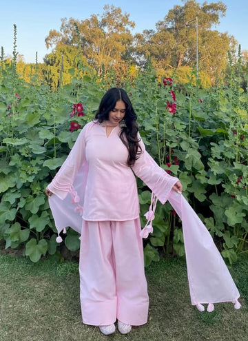 Pink Glam Farshi shalwar set for girls