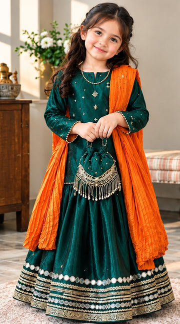 Styled By Merram Silk Lehenga Choli with Crush Dupatta