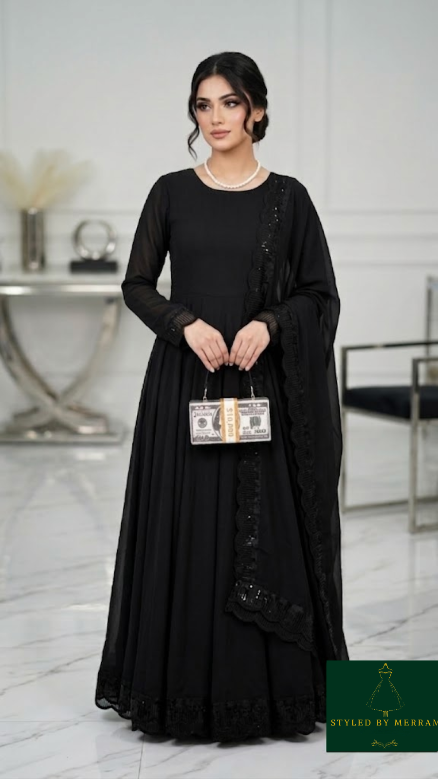 Trendy Black anarakali frock for girls and kids