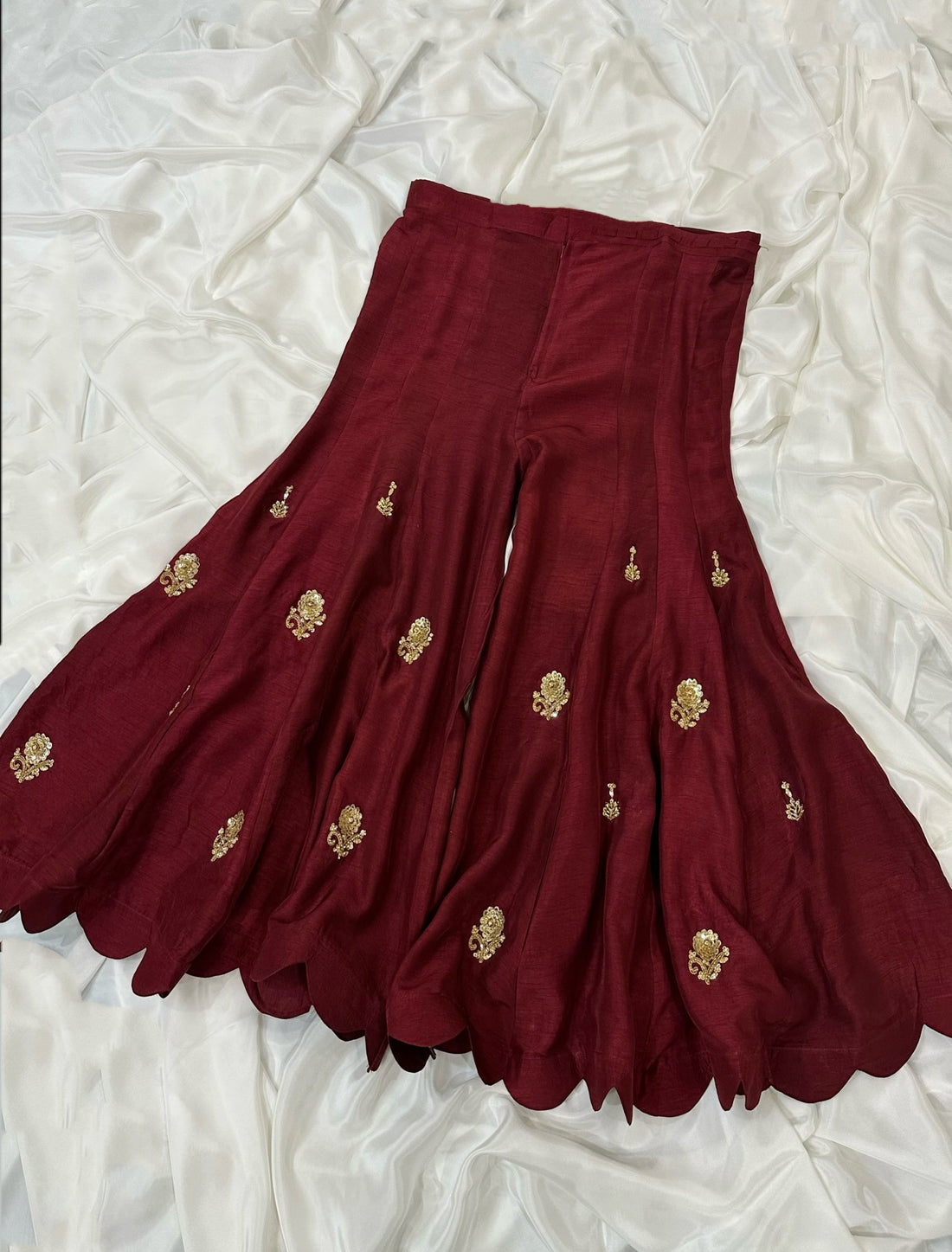 Maroon Anarkali Sharara set
